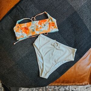 Rip Curl Reversible Bikini Top + Quintsoul Floral Bottoms Set (Top S, Bottom XS)